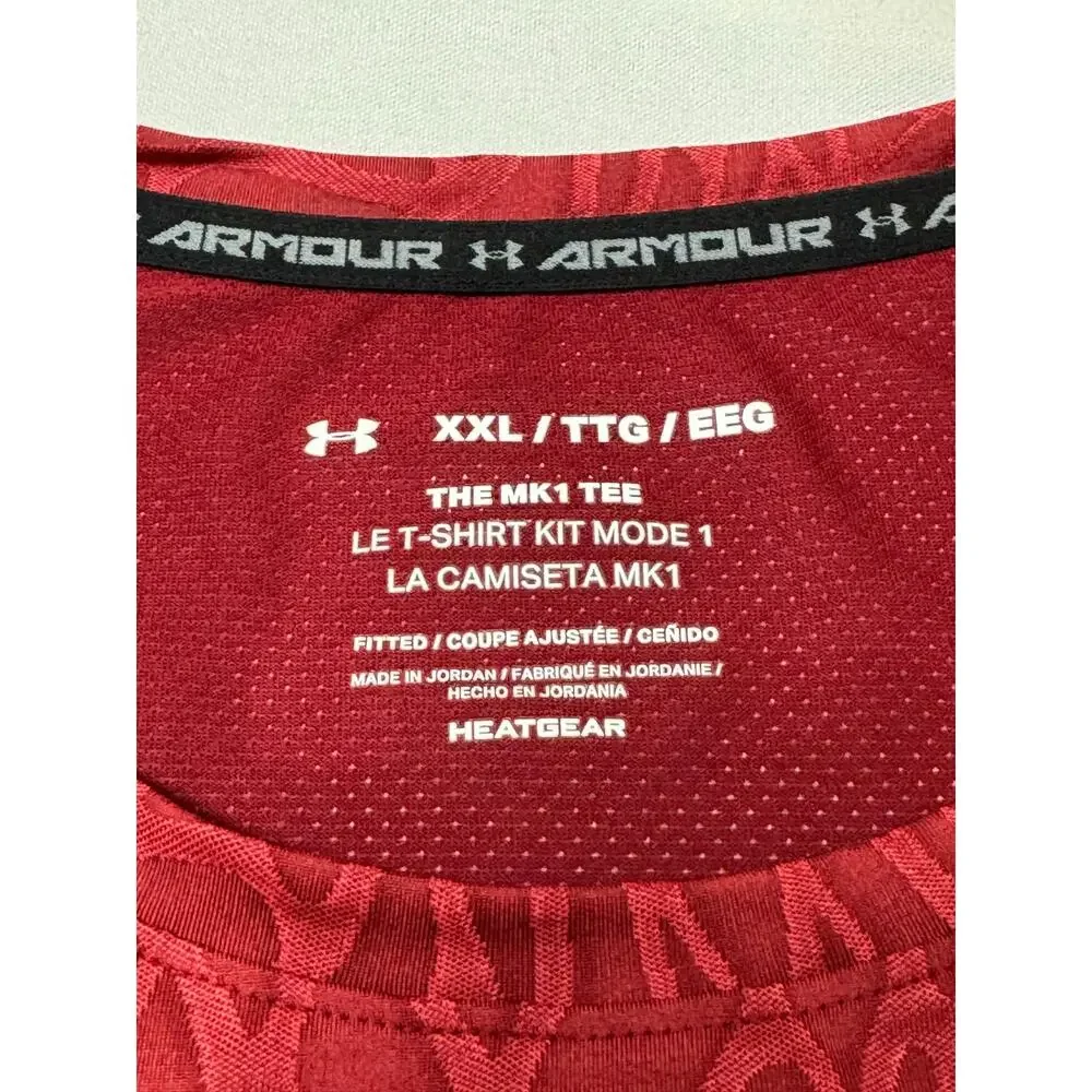 Under Armour Ua Mk 1 Short Sleeve Print Shirt Red size 2xl